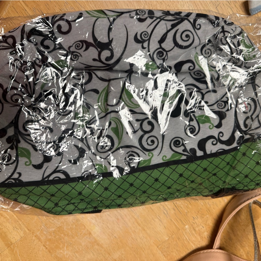 Green and Black Patterned Bag